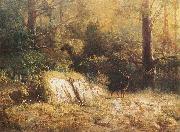 Forest landscape with a deer. unknow artist